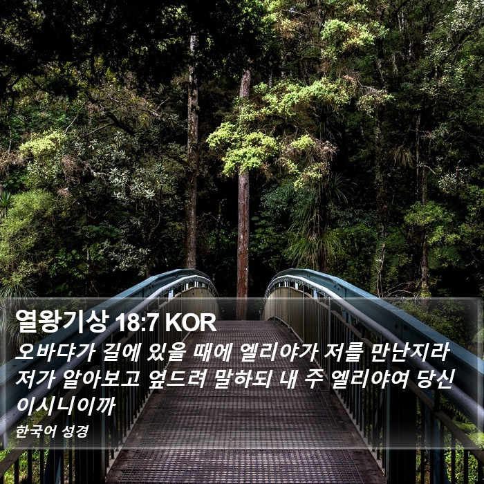 열왕기상 18:7 KOR Bible Study