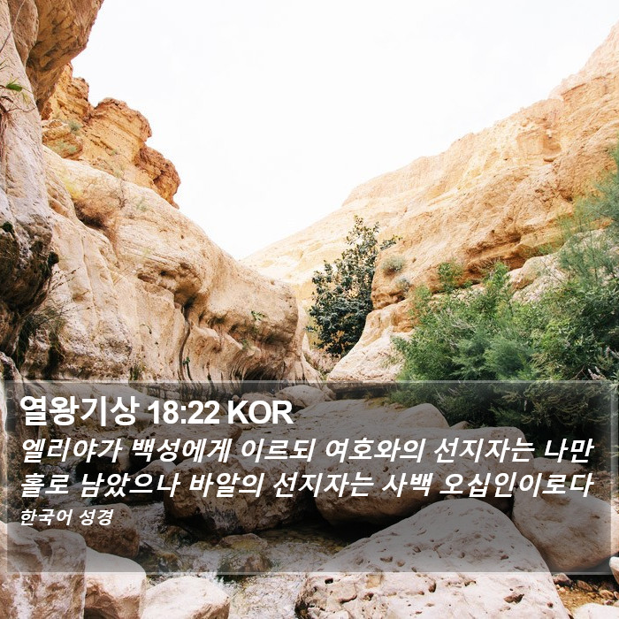 열왕기상 18:22 KOR Bible Study