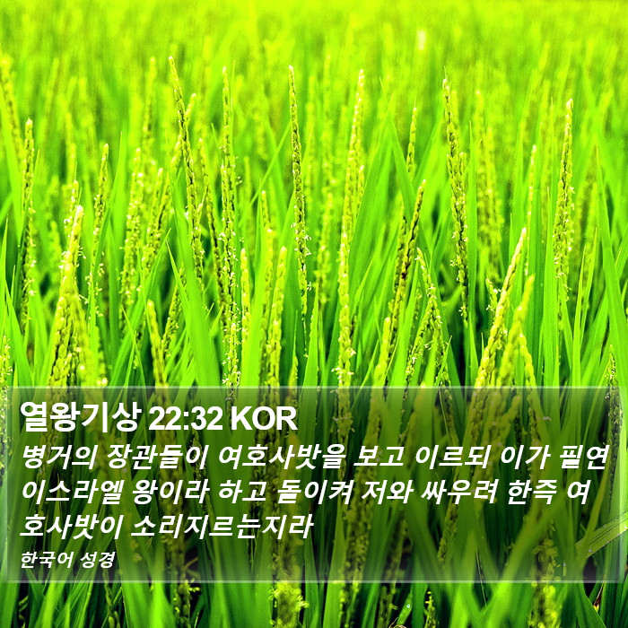 열왕기상 22:32 KOR Bible Study