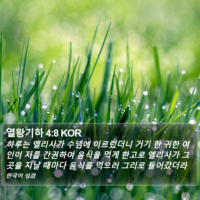 열왕기하 4:8 KOR Bible Study