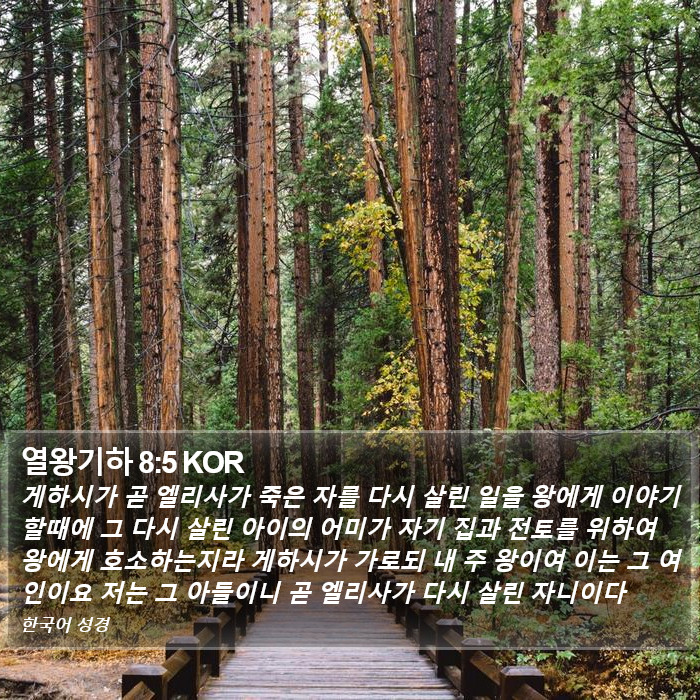 열왕기하 8:5 KOR Bible Study