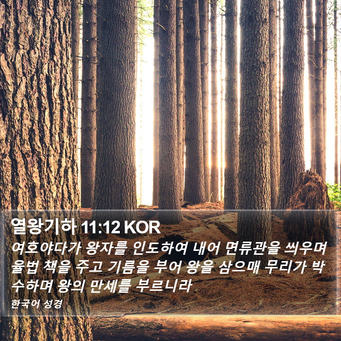 열왕기하 11:12 KOR Bible Study