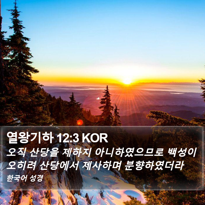 열왕기하 12:3 KOR Bible Study