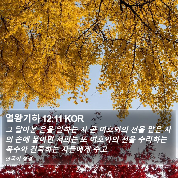 열왕기하 12:11 KOR Bible Study