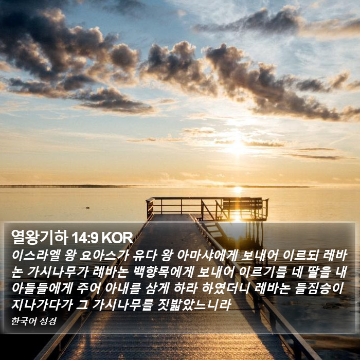 열왕기하 14:9 KOR Bible Study