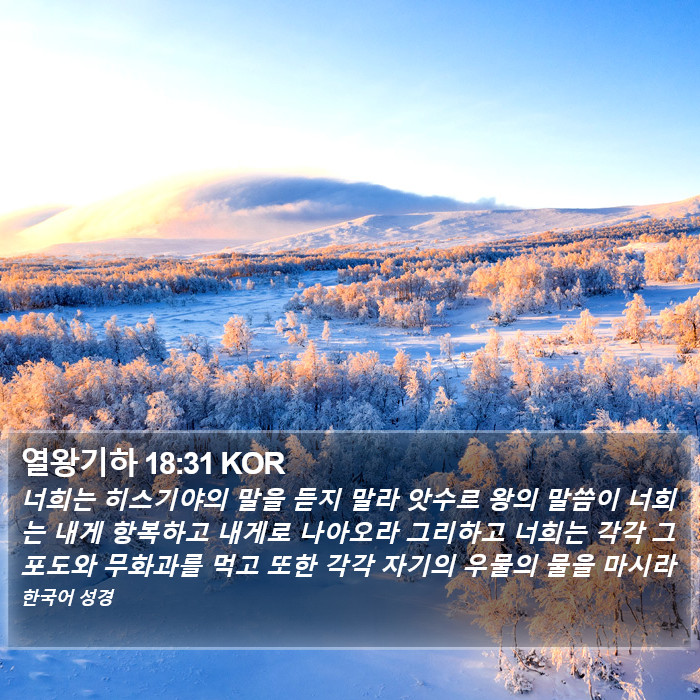 열왕기하 18:31 KOR Bible Study