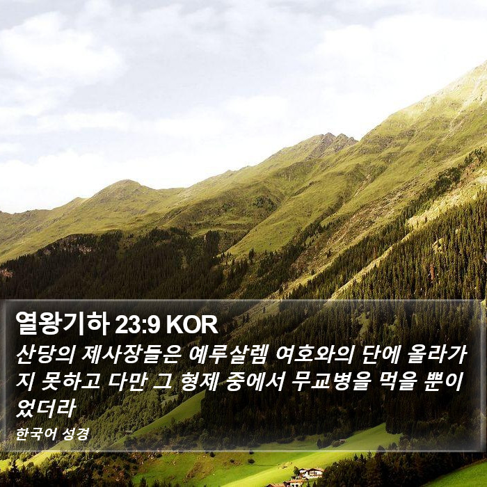 열왕기하 23:9 KOR Bible Study