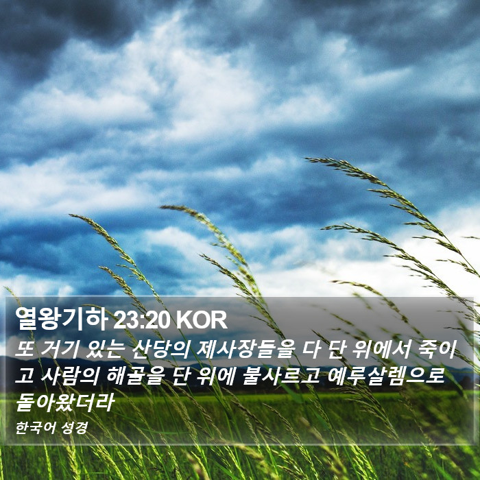 열왕기하 23:20 KOR Bible Study