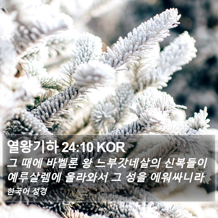열왕기하 24:10 KOR Bible Study