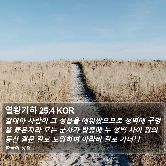 열왕기하 25:4 KOR Bible Study