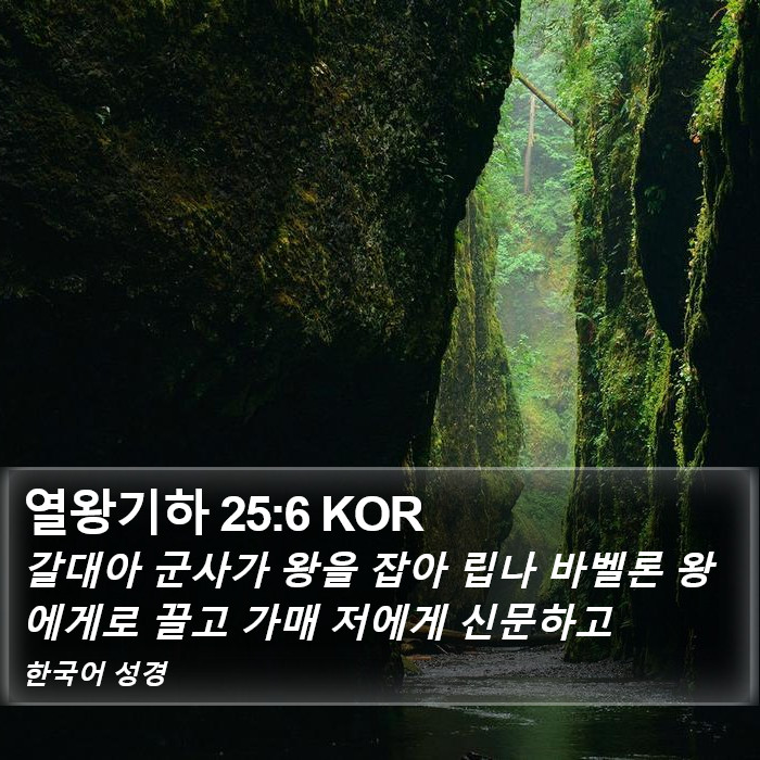 열왕기하 25:6 KOR Bible Study