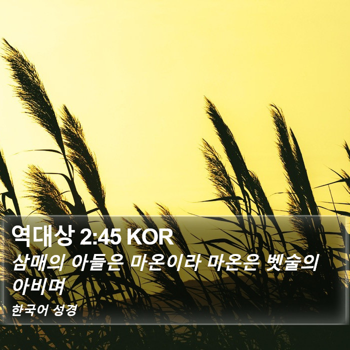 역대상 2:45 KOR Bible Study