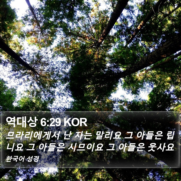 역대상 6:29 KOR Bible Study