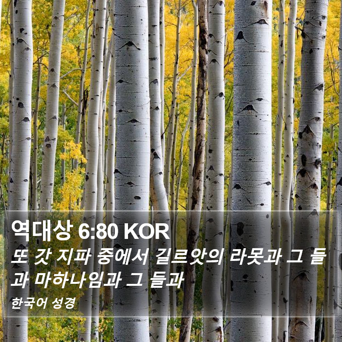 역대상 6:80 KOR Bible Study