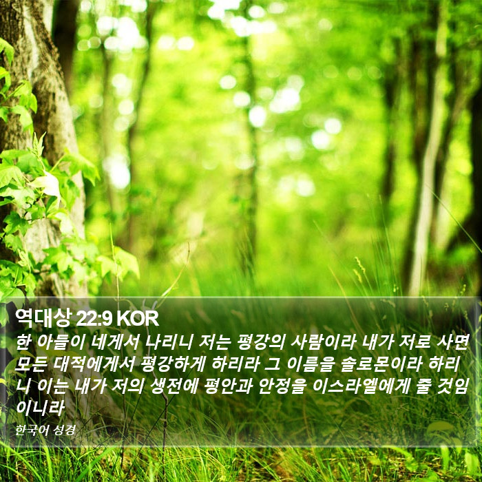 역대상 22:9 KOR Bible Study