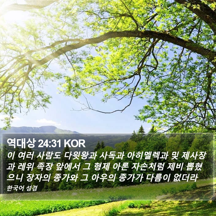 역대상 24:31 KOR Bible Study