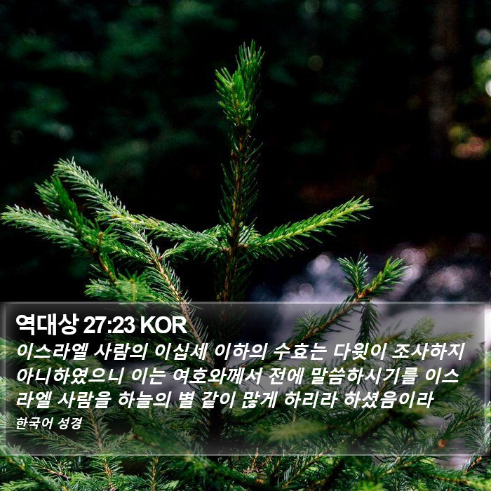 역대상 27:23 KOR Bible Study