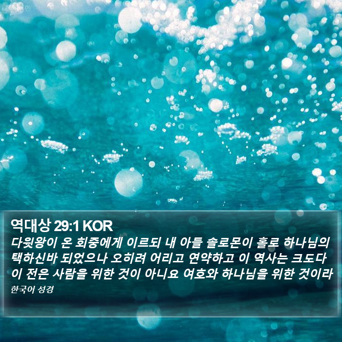 역대상 29:1 KOR Bible Study