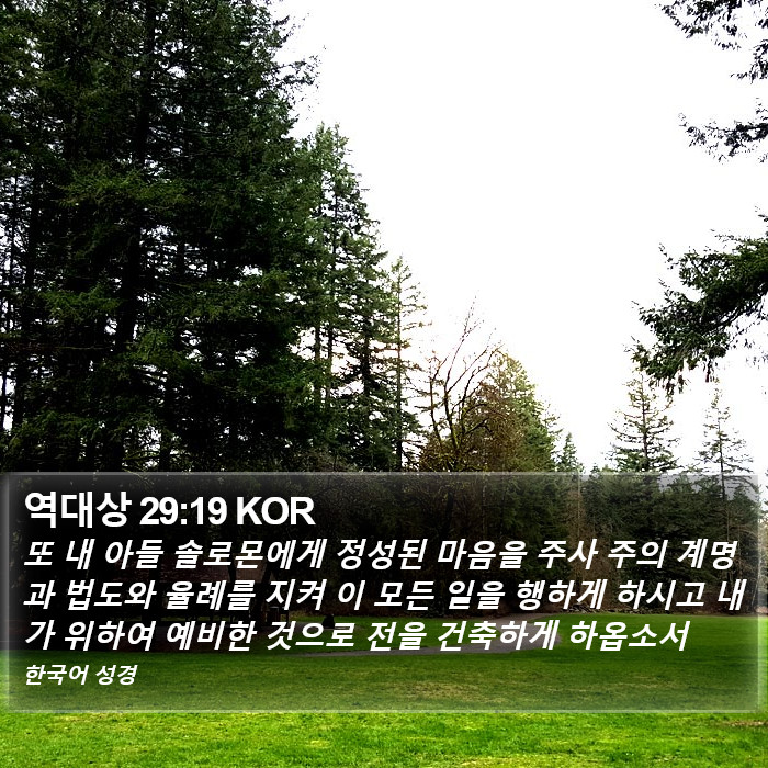 역대상 29:19 KOR Bible Study