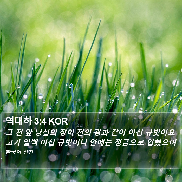 역대하 3:4 KOR Bible Study