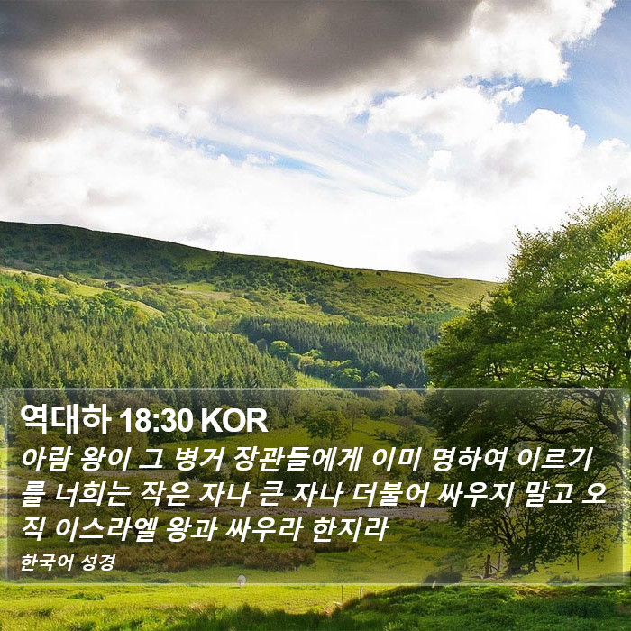 역대하 18:30 KOR Bible Study