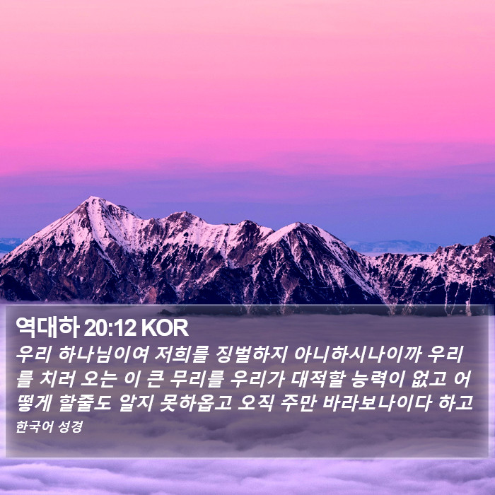 역대하 20:12 KOR Bible Study