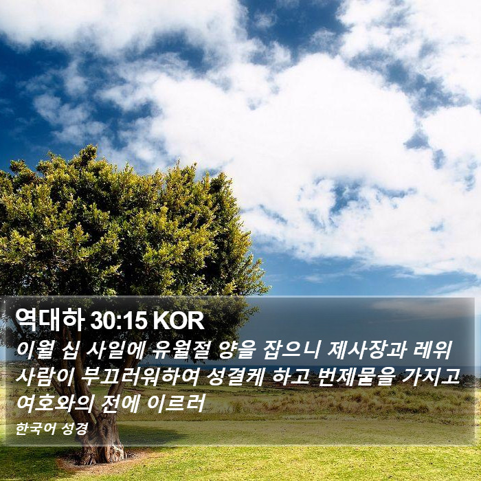 역대하 30:15 KOR Bible Study