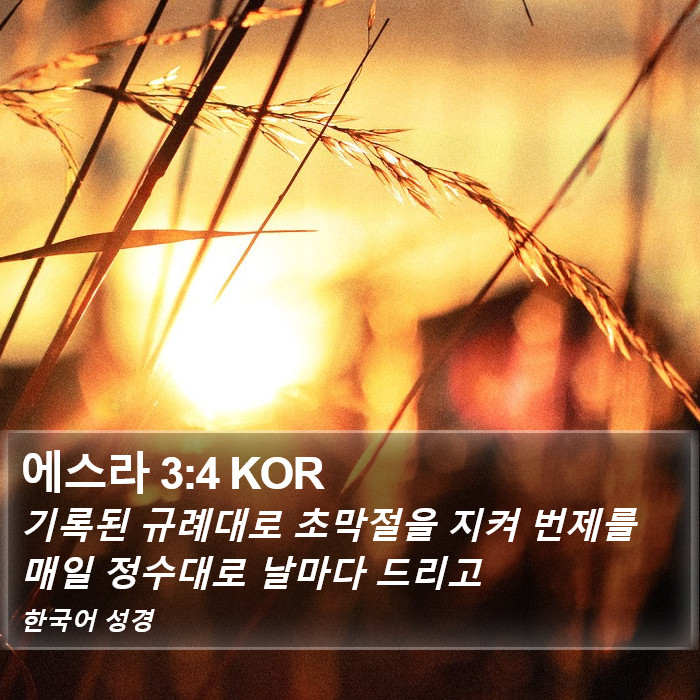 에스라 3:4 KOR Bible Study