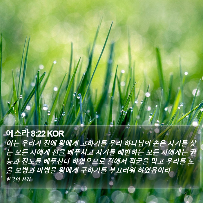 에스라 8:22 KOR Bible Study