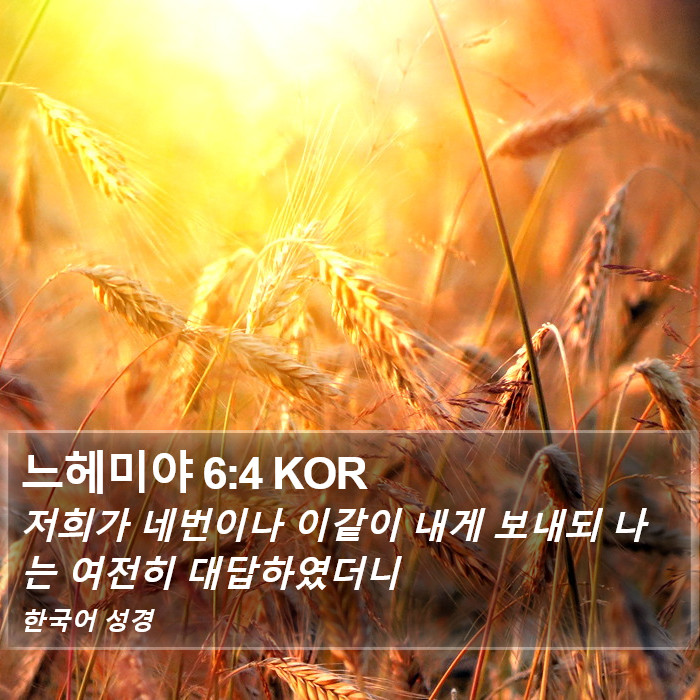 느헤미야 6:4 KOR Bible Study