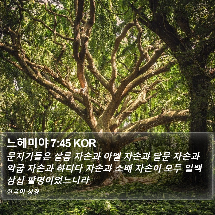 느헤미야 7:45 KOR Bible Study