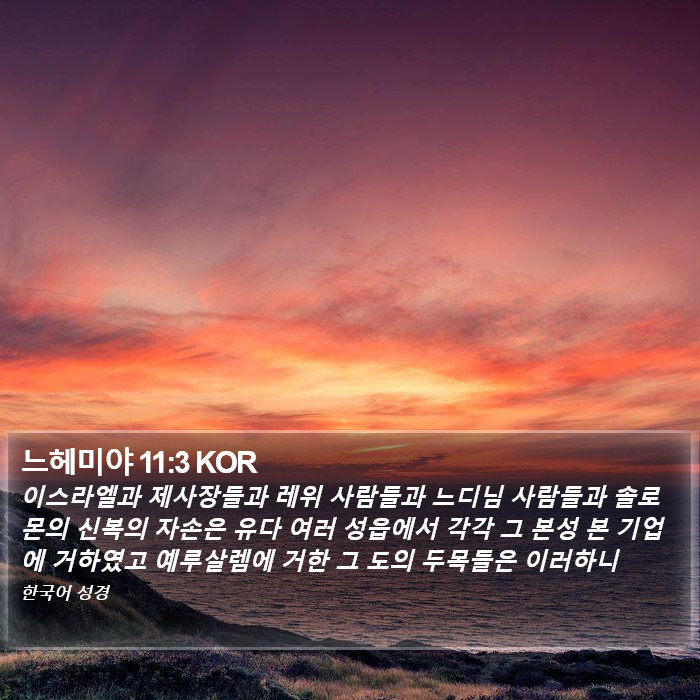 느헤미야 11:3 KOR Bible Study