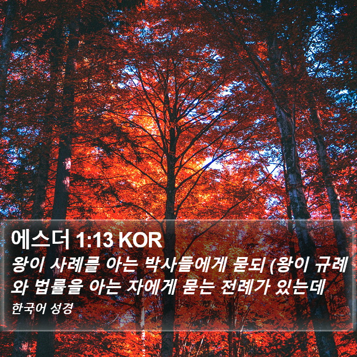 에스더 1:13 KOR Bible Study