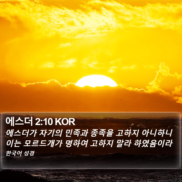 에스더 2:10 KOR Bible Study