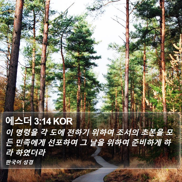 에스더 3:14 KOR Bible Study