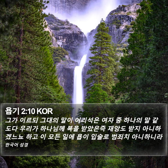 욥기 2:10 KOR Bible Study
