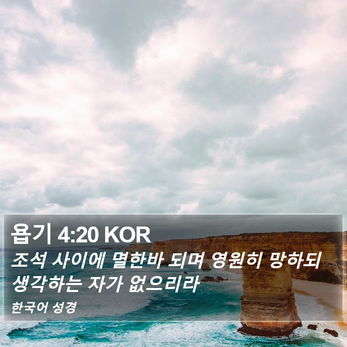 욥기 4:20 KOR Bible Study
