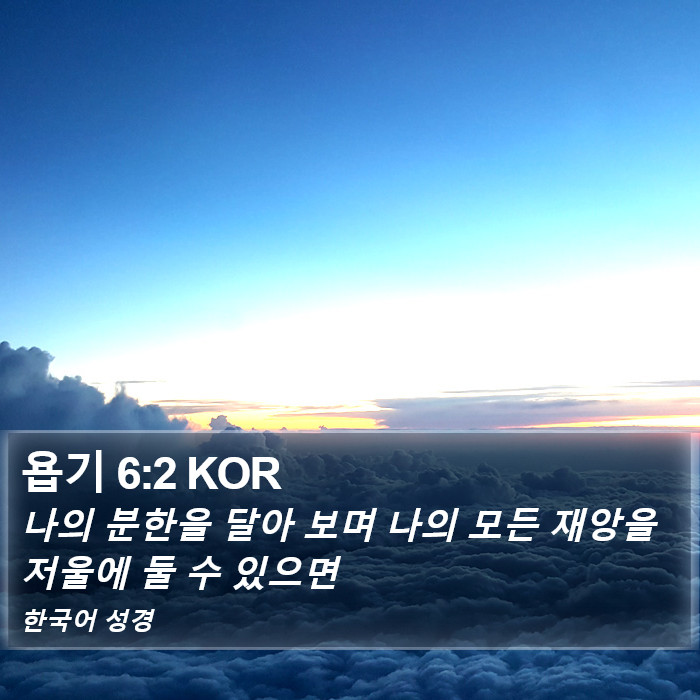 욥기 6:2 KOR Bible Study
