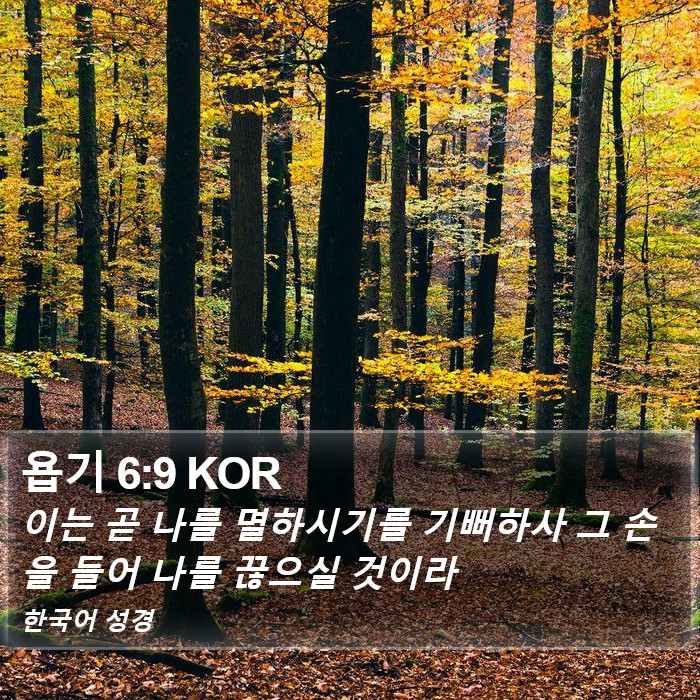 욥기 6:9 KOR Bible Study