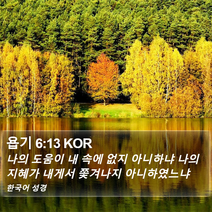 욥기 6:13 KOR Bible Study