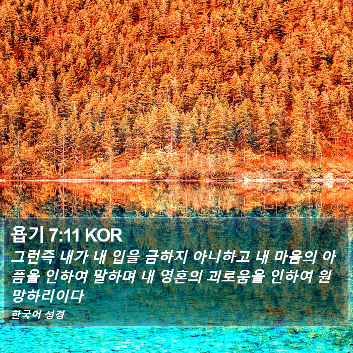 욥기 7:11 KOR Bible Study