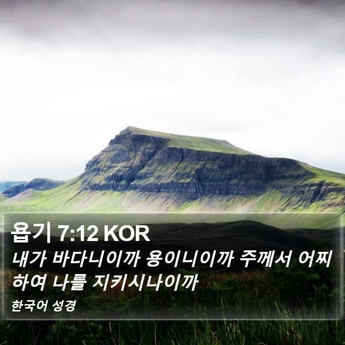 욥기 7:12 KOR Bible Study