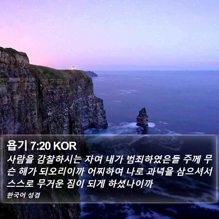 욥기 7:20 KOR Bible Study