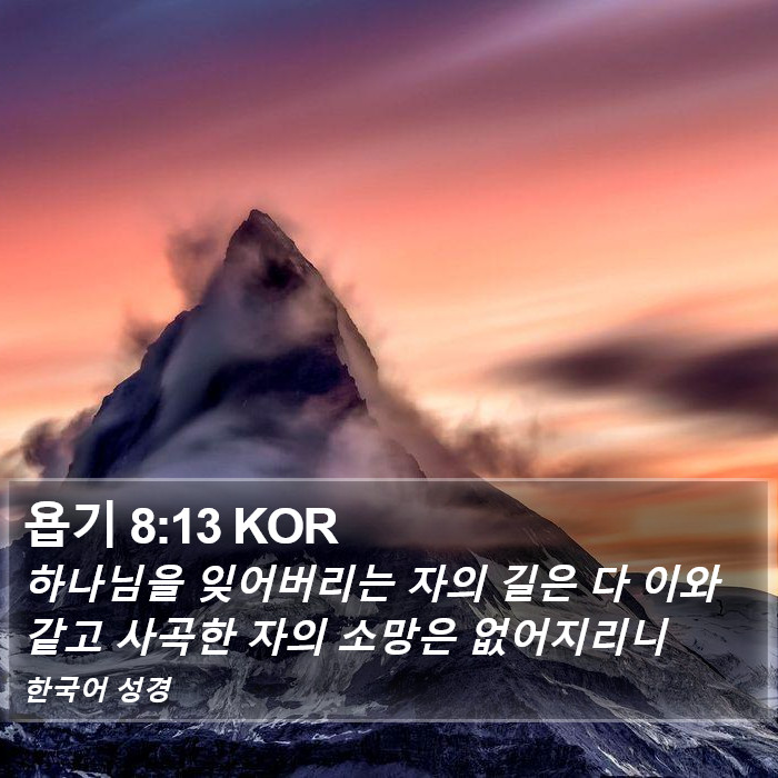 욥기 8:13 KOR Bible Study