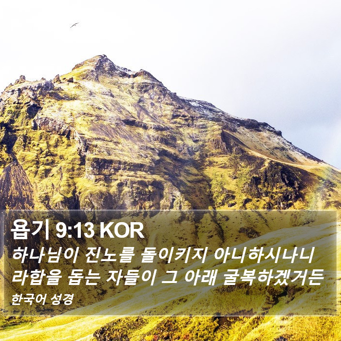 욥기 9:13 KOR Bible Study