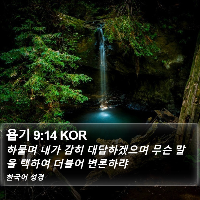 욥기 9:14 KOR Bible Study