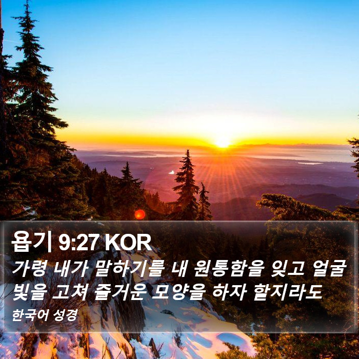 욥기 9:27 KOR Bible Study