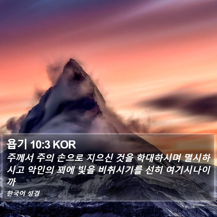 욥기 10:3 KOR Bible Study