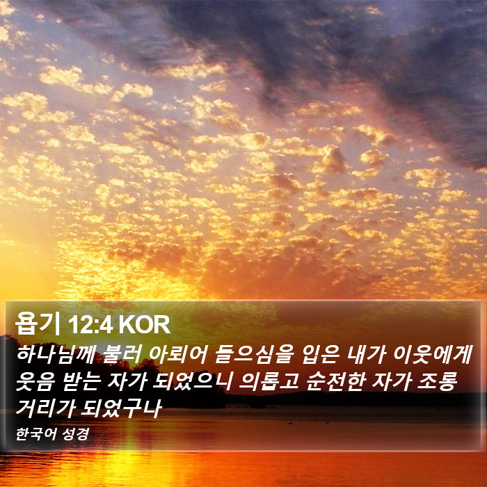 욥기 12:4 KOR Bible Study