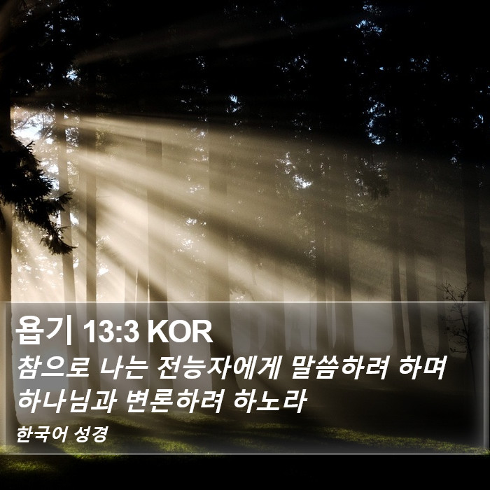 욥기 13:3 KOR Bible Study